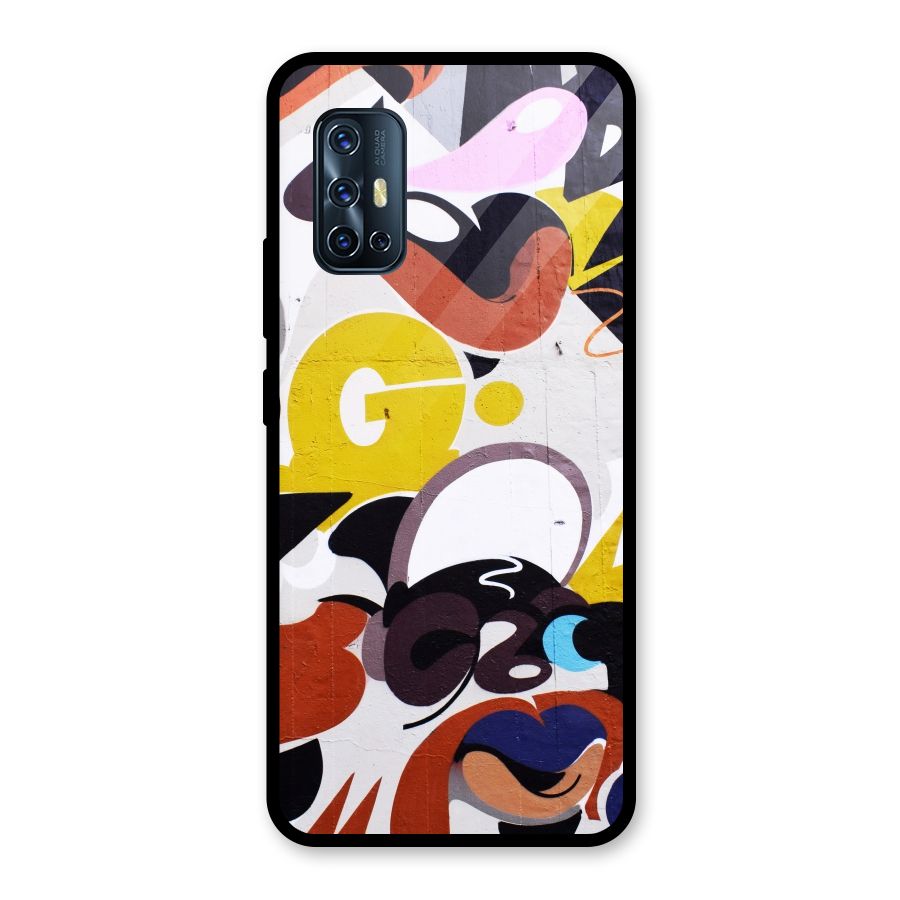 Graffiti Wall Glass Back Case for Vivo V17
