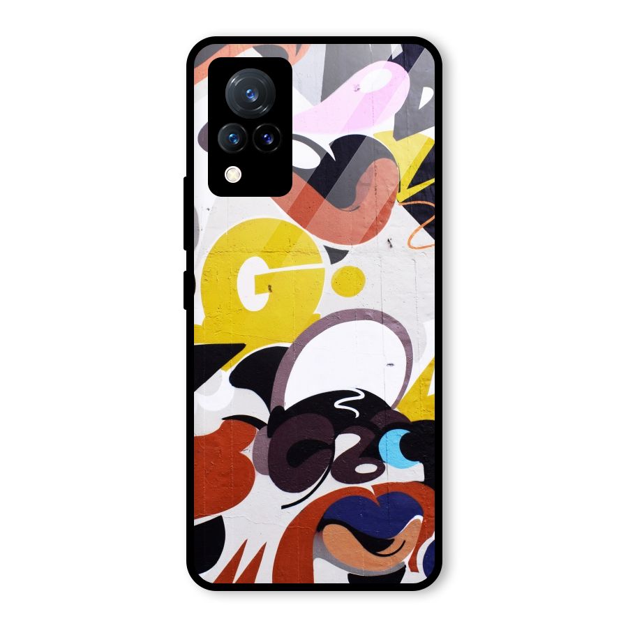 Graffiti Wall Glass Back Case for Vivo V21 5G