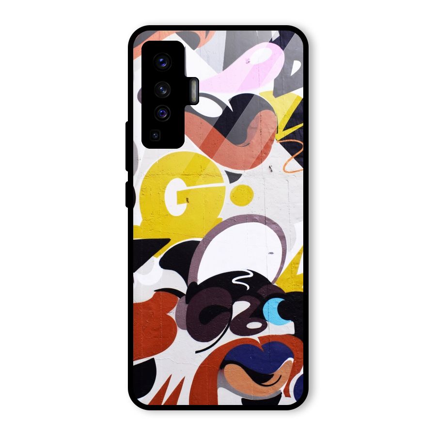 Graffiti Wall Glass Back Case for Vivo X50