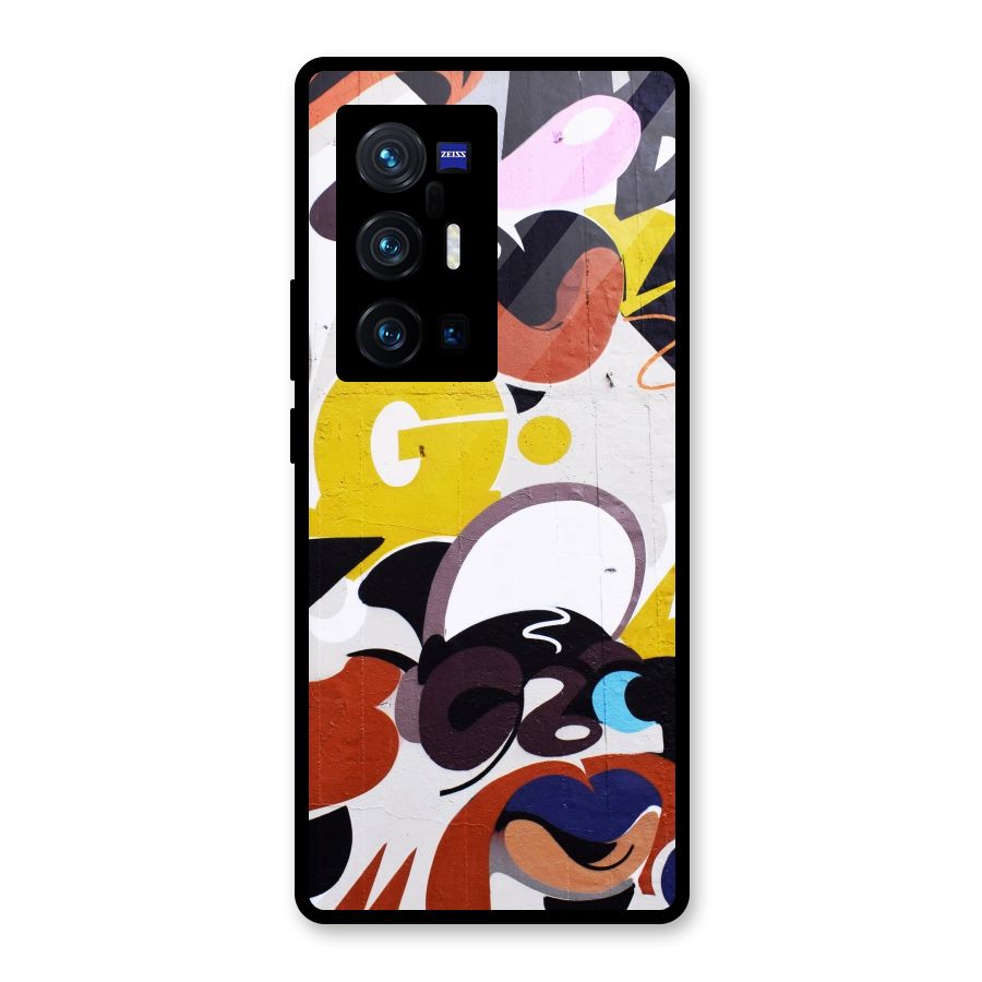 Graffiti Wall Glass Back Case for Vivo X70 Pro Plus