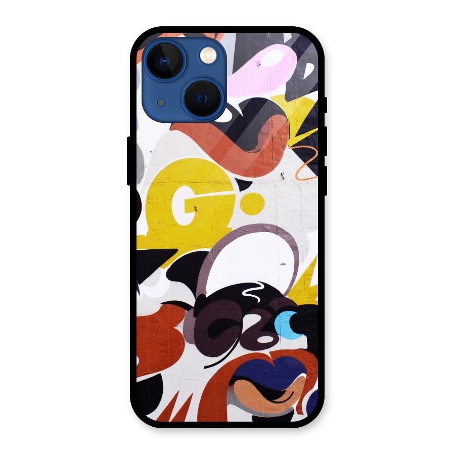 Graffiti Wall Glass Back Case for iPhone 13 Mini