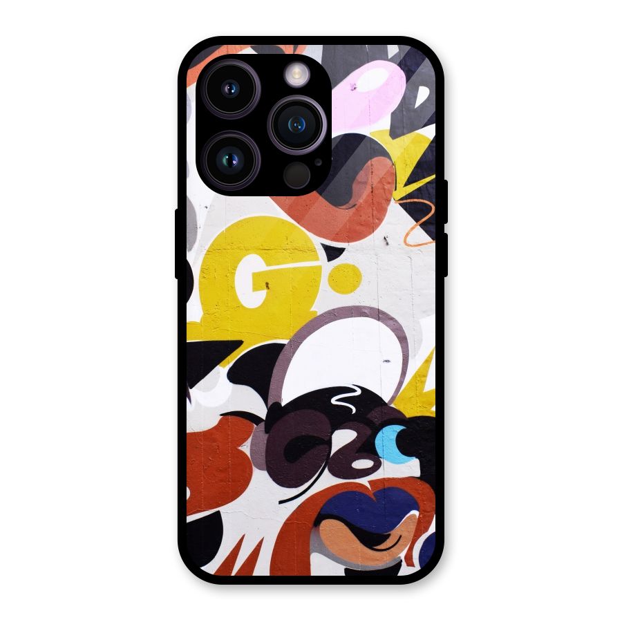 Graffiti Wall Glass Back Case for iPhone 14 Pro