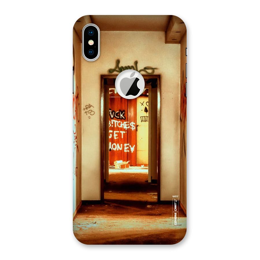 Grafitty Door Back Case for iPhone X Logo Cut