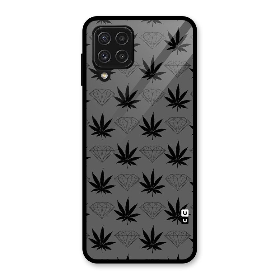 Grass Diamond Glass Back Case for Galaxy A22 4G