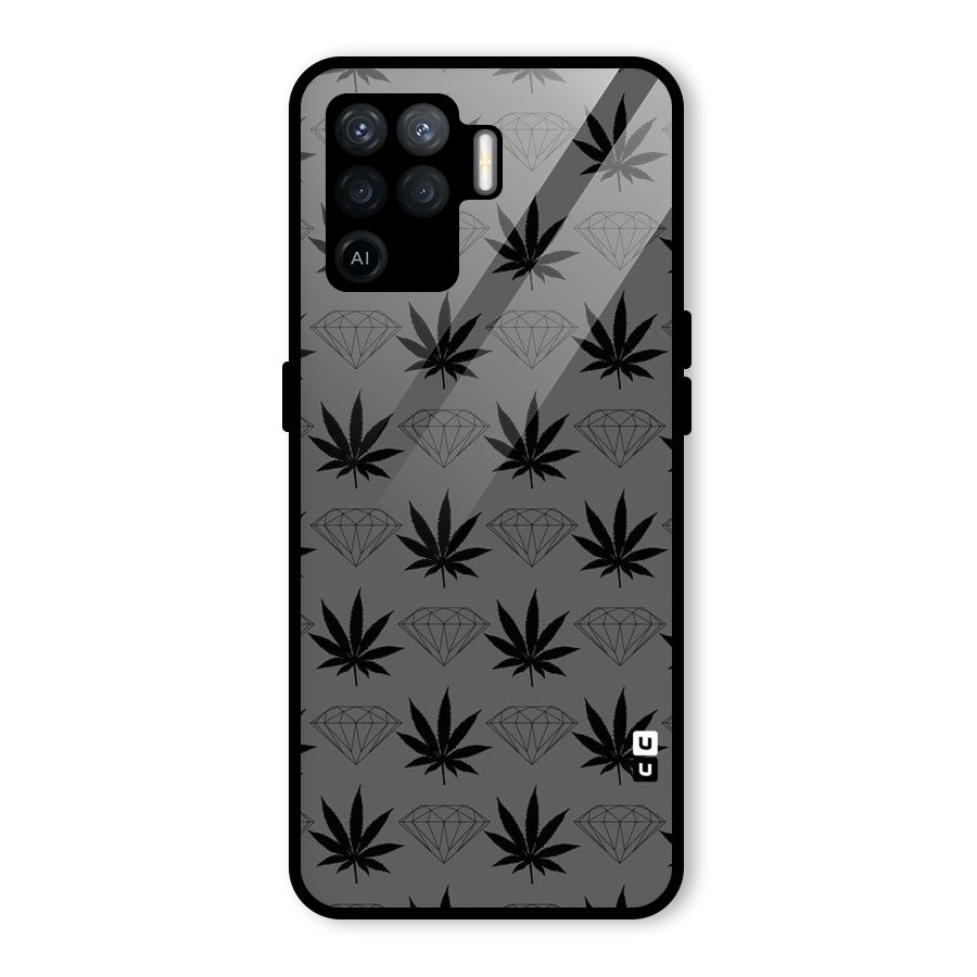 Grass Diamond Glass Back Case for Oppo F19 Pro