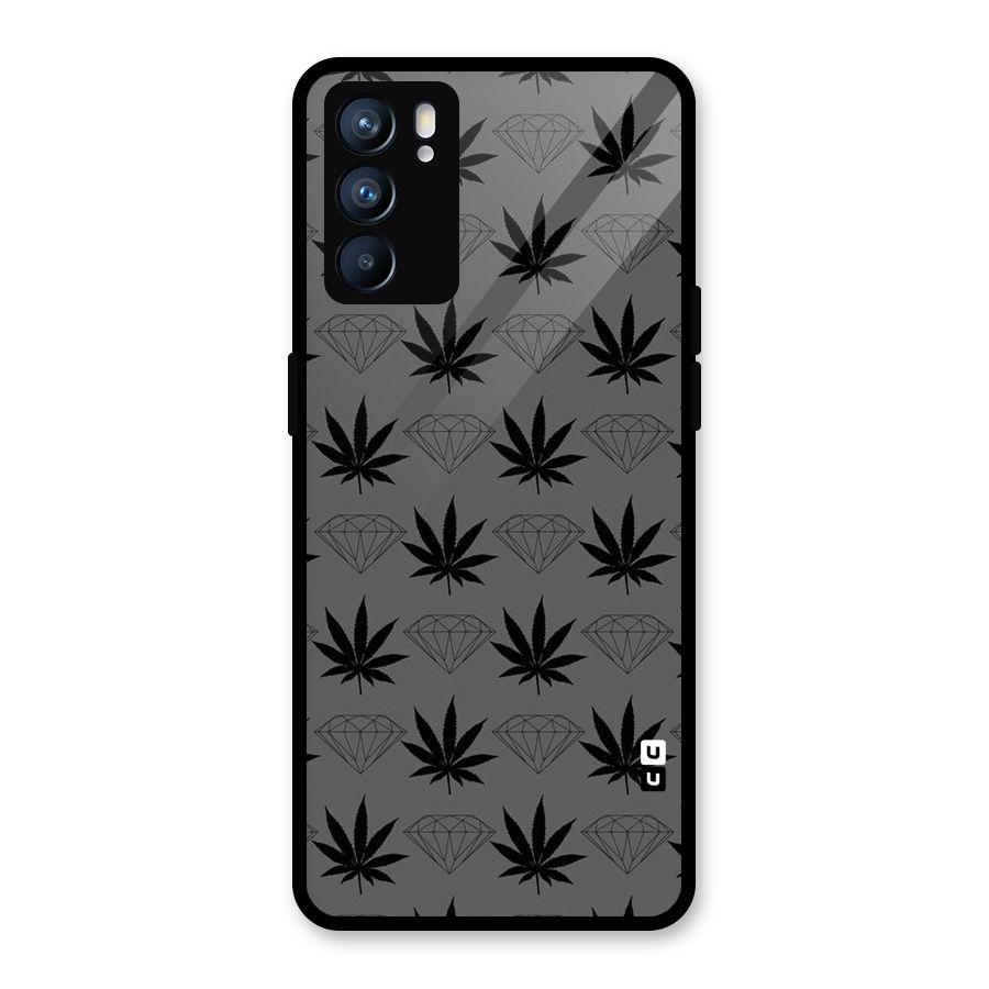Grass Diamond Glass Back Case for Oppo Reno6 5G