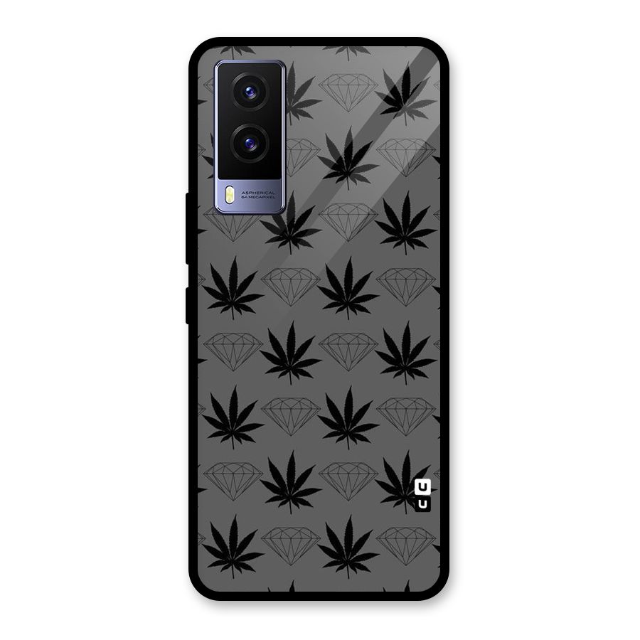 Grass Diamond Glass Back Case for Vivo V21e 5G