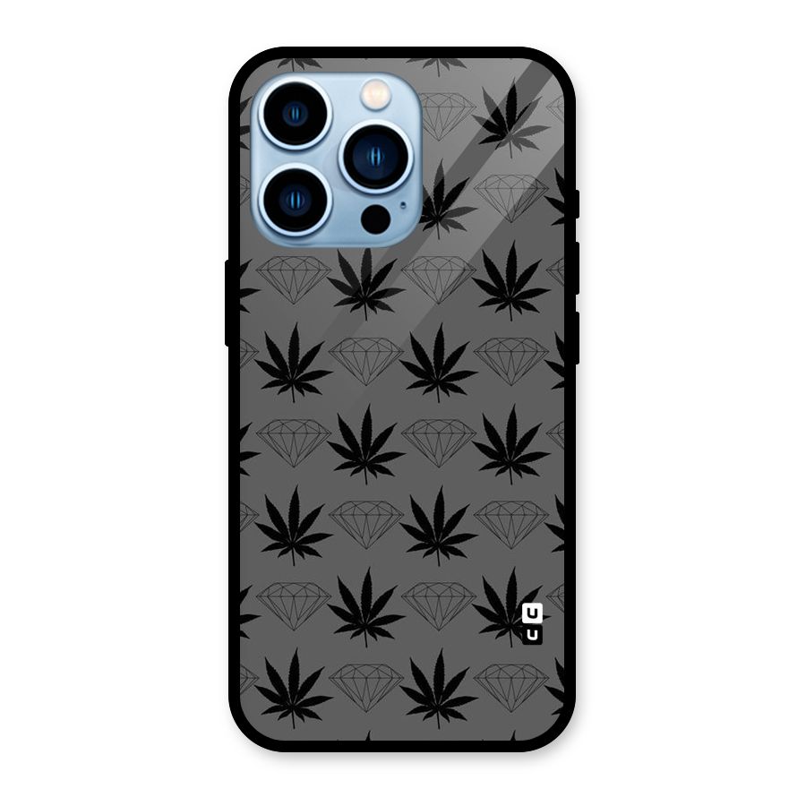 Grass Diamond Glass Back Case for iPhone 13 Pro