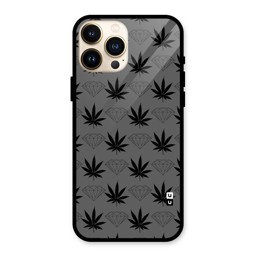 Grass Diamond Glass Back Case for iPhone 13 Pro Max