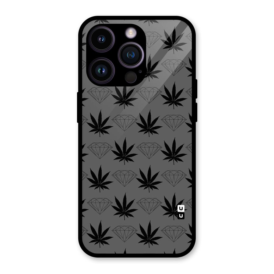 Grass Diamond Glass Back Case for iPhone 14 Pro
