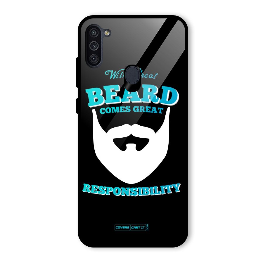 Great Beard Glass Back Case for Galaxy M11