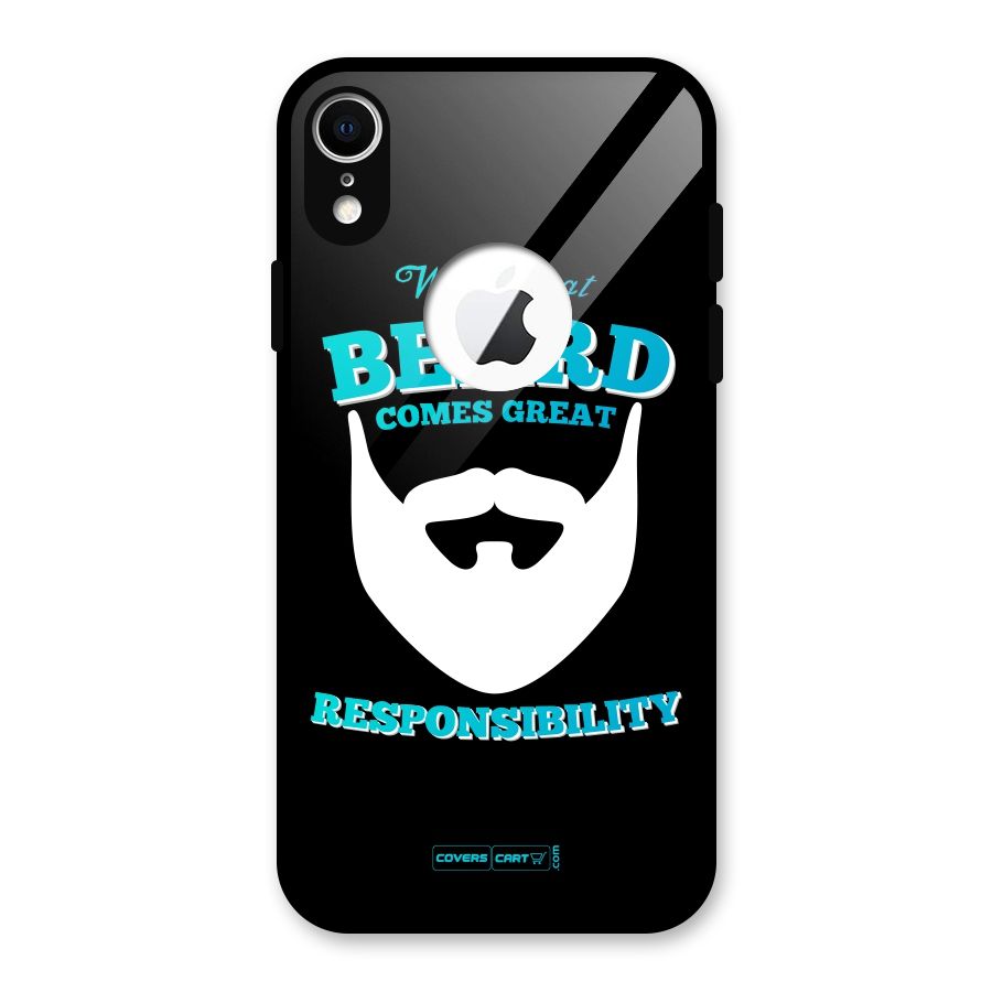 Great Beard Glass Back Case for iPhone XR Logo Cut