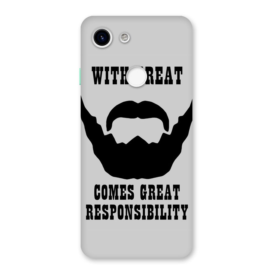 Great Beard Great Responsibility Back Case for Google Pixel 3