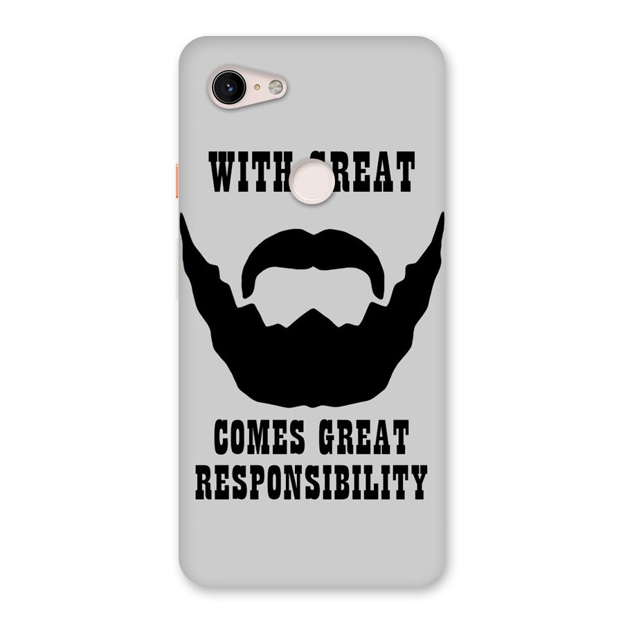 Great Beard Great Responsibility Back Case for Google Pixel 3 XL