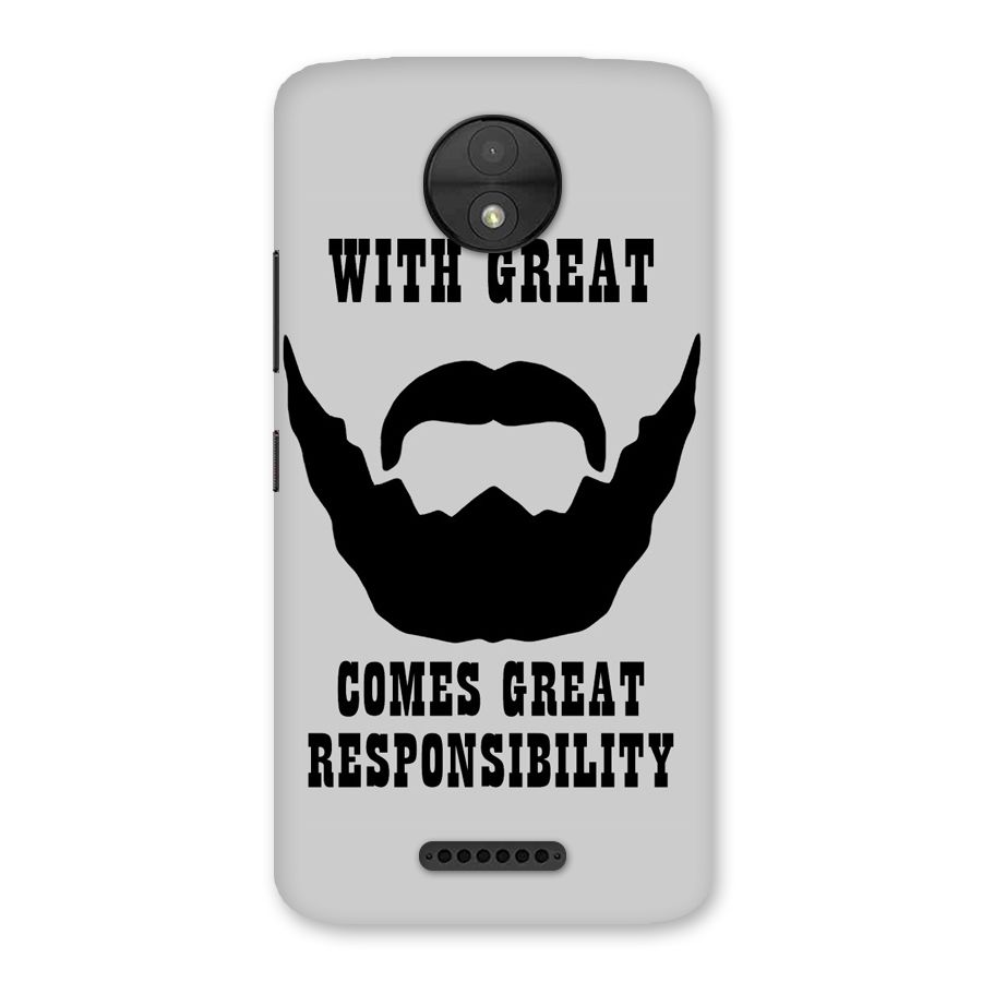 Great Beard Great Responsibility Back Case for Moto C