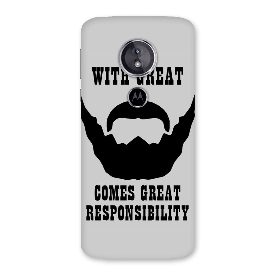 Great Beard Great Responsibility Back Case for Moto E5
