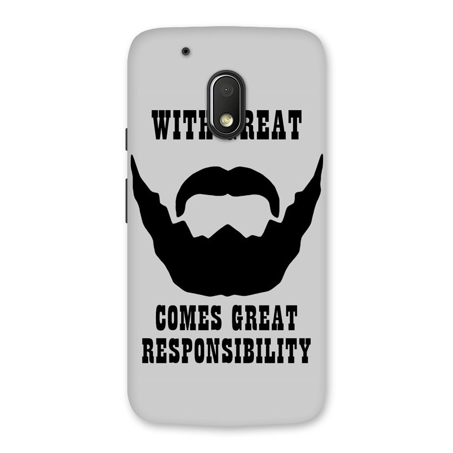 Great Beard Great Responsibility Back Case for Moto G4 Play