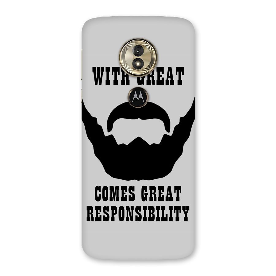 Great Beard Great Responsibility Back Case for Moto G6 Play