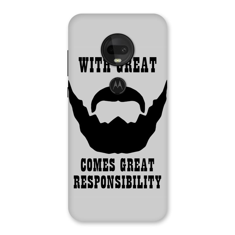 Great Beard Great Responsibility Back Case for Moto G7