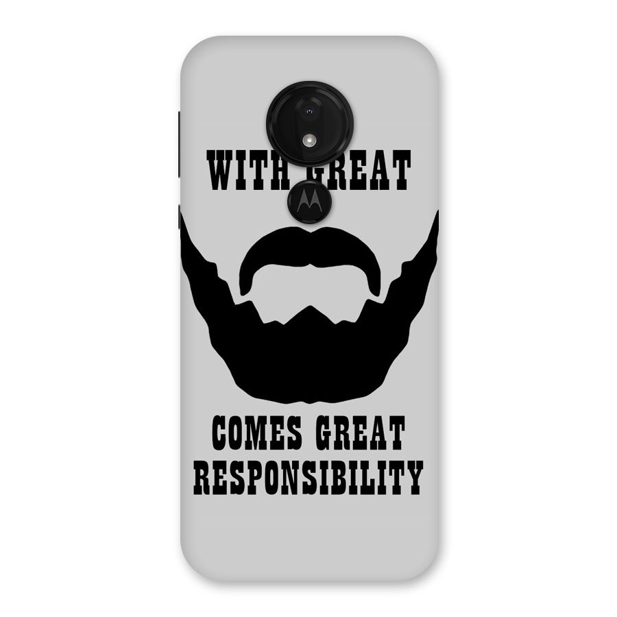 Great Beard Great Responsibility Back Case for Moto G7 Power