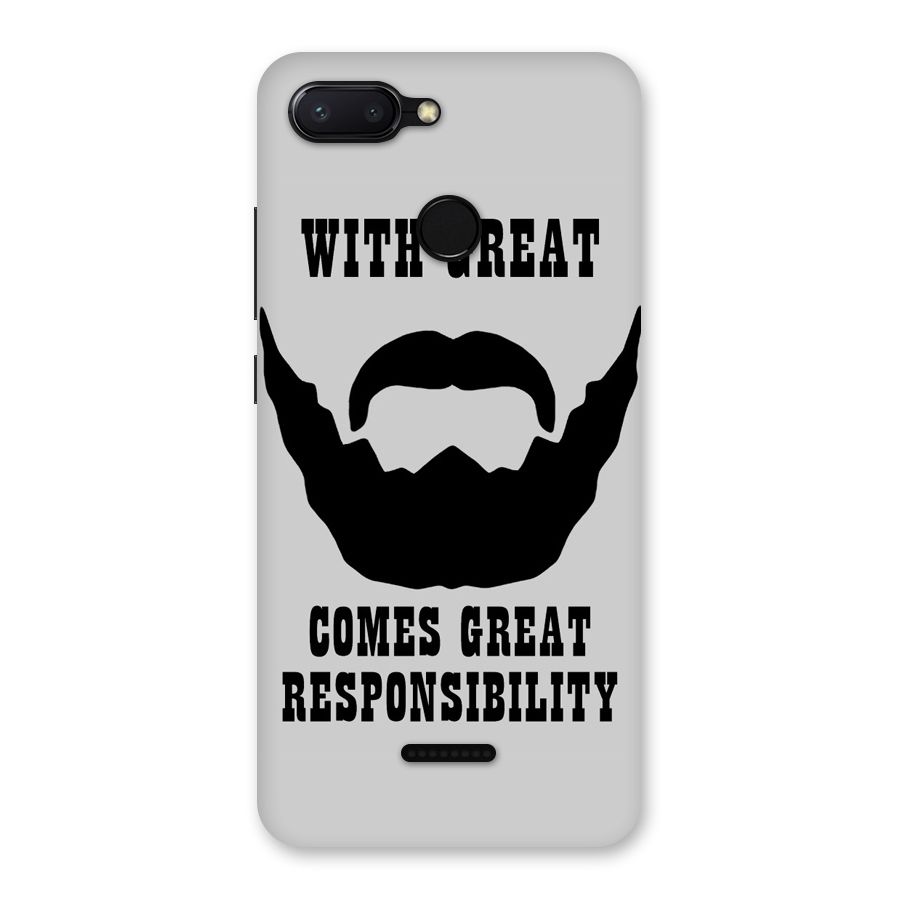 Great Beard Great Responsibility Back Case for Redmi 6