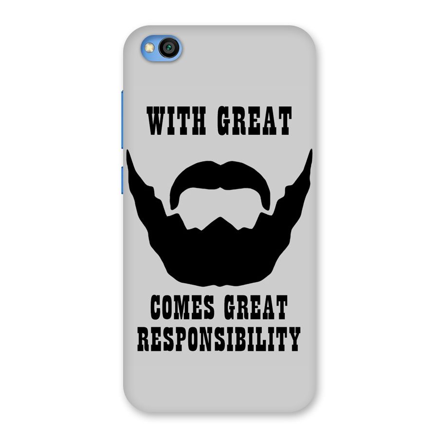 Great Beard Great Responsibility Back Case for Redmi Go