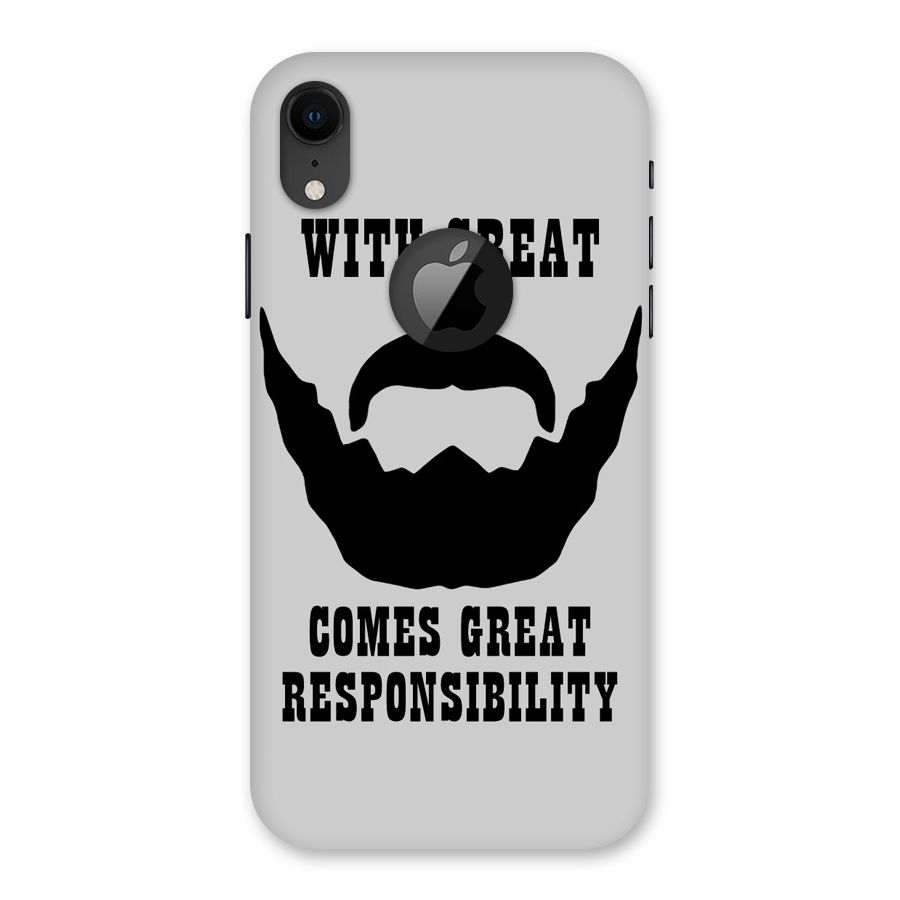 Great Beard Great Responsibility Back Case for iPhone XR Logo Cut