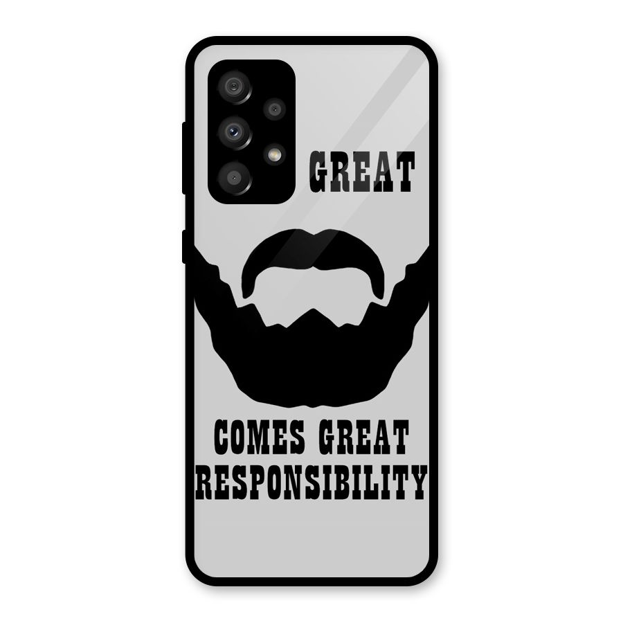Great Beard Great Responsibility Glass Back Case for Galaxy A32