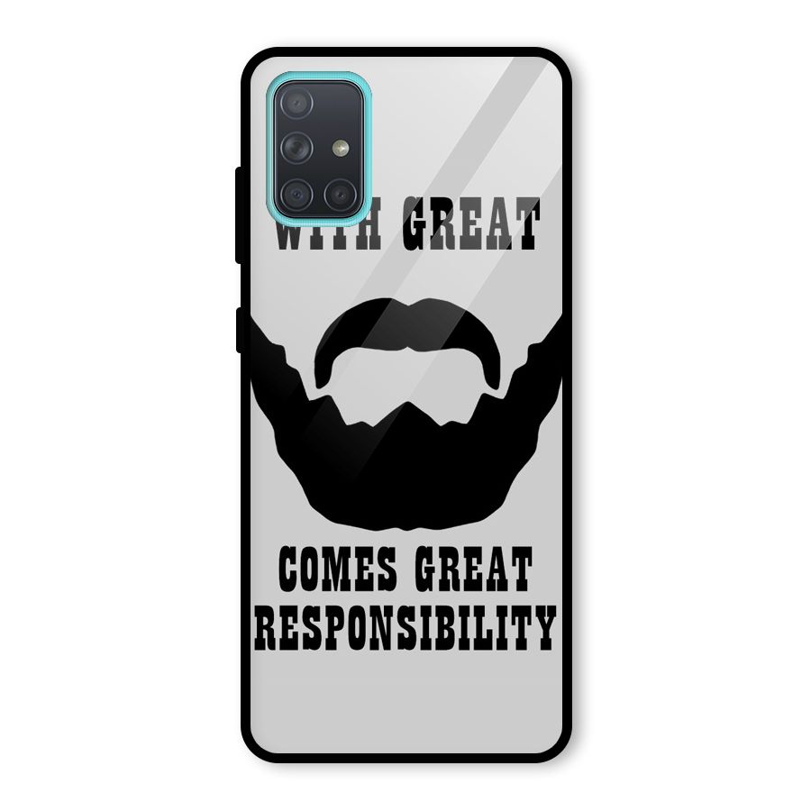 Great Beard Great Responsibility Glass Back Case for Galaxy A71