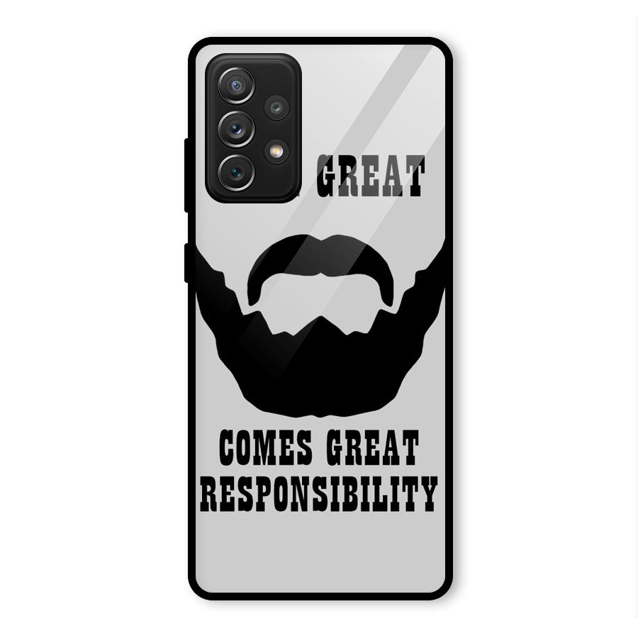 Great Beard Great Responsibility Glass Back Case for Galaxy A72