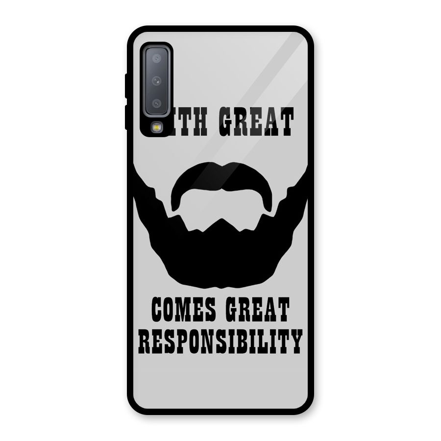 Great Beard Great Responsibility Glass Back Case for Galaxy A7 (2018)