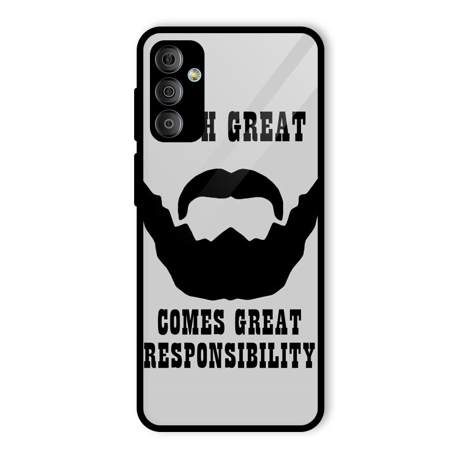 Great Beard Great Responsibility Glass Back Case for Galaxy F23