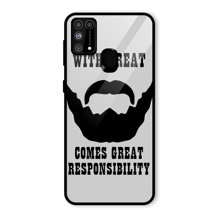 Great Beard Great Responsibility Glass Back Case for Galaxy F41