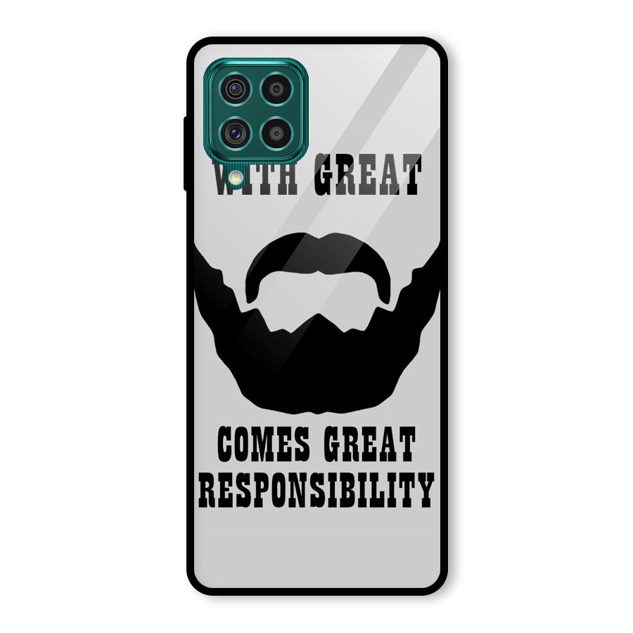 Great Beard Great Responsibility Glass Back Case for Galaxy F62