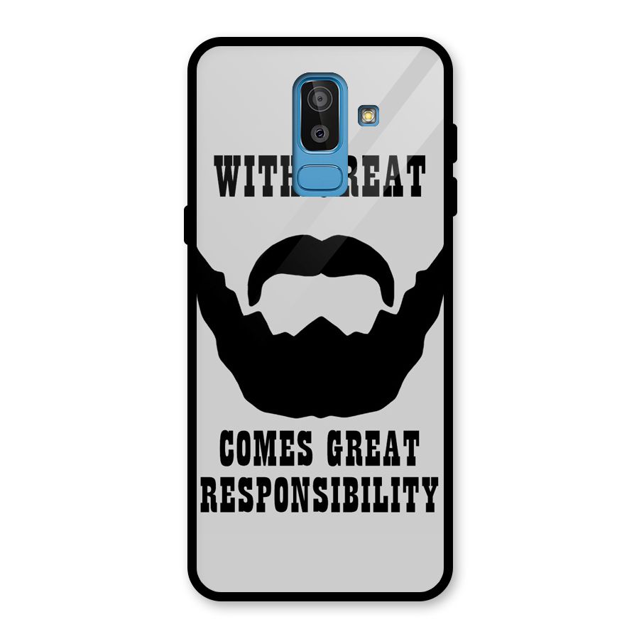 Great Beard Great Responsibility Glass Back Case for Galaxy J8