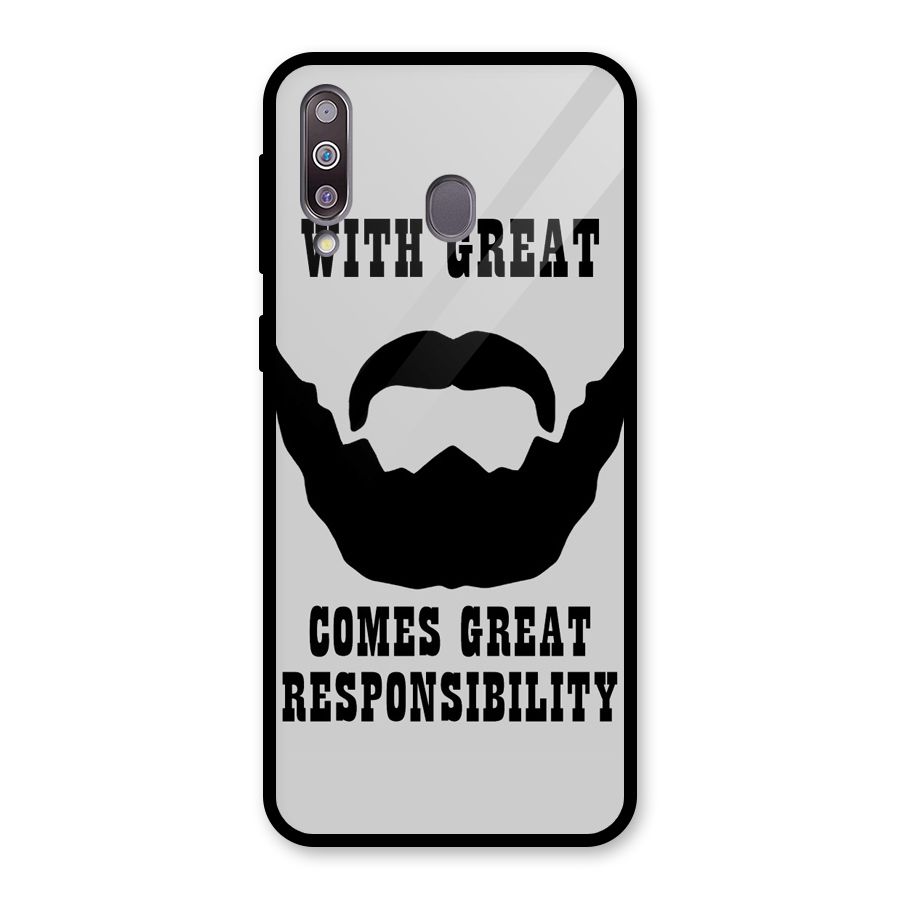Great Beard Great Responsibility Glass Back Case for Galaxy M30