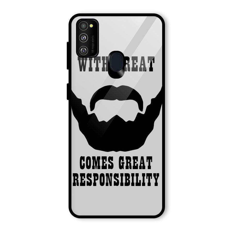 Great Beard Great Responsibility Glass Back Case for Galaxy M30s