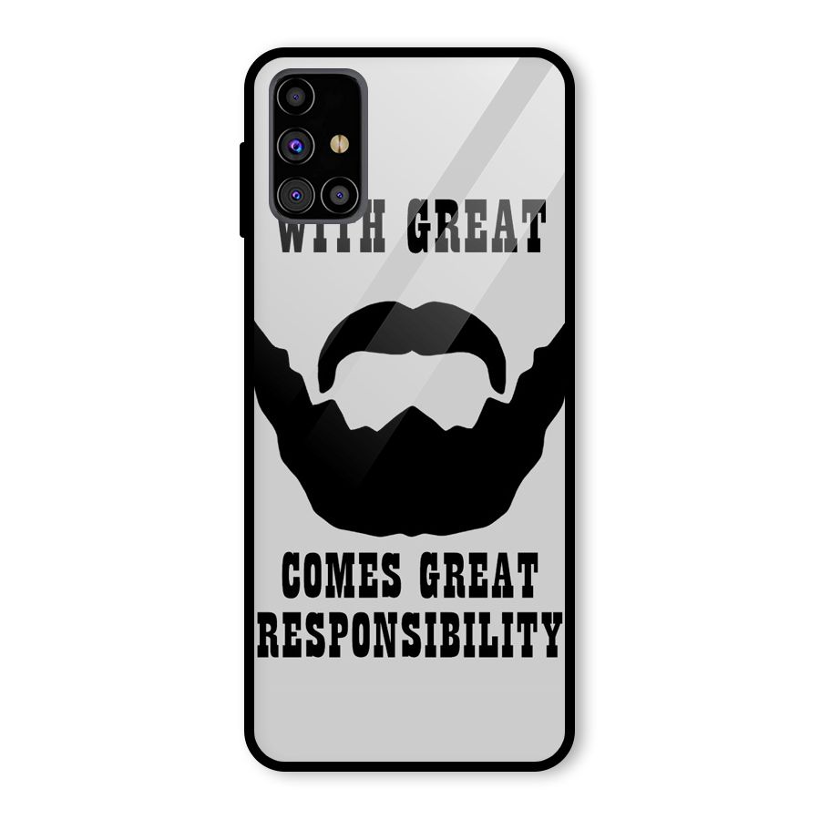 Great Beard Great Responsibility Glass Back Case for Galaxy M31s