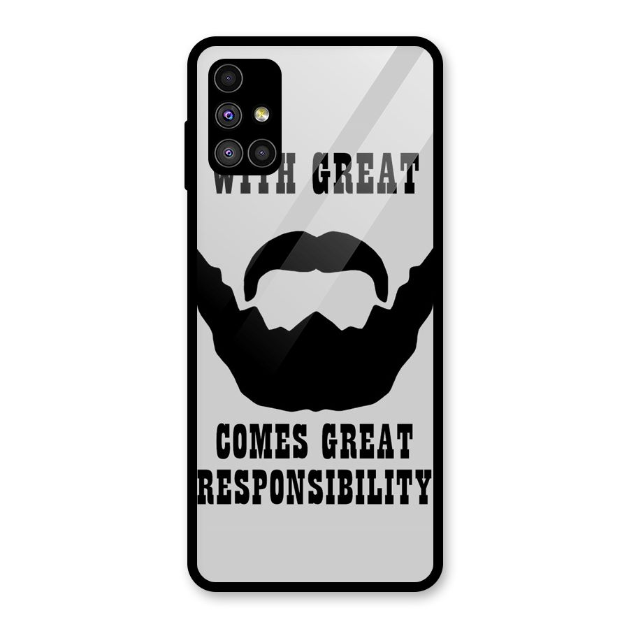 Great Beard Great Responsibility Glass Back Case for Galaxy M51