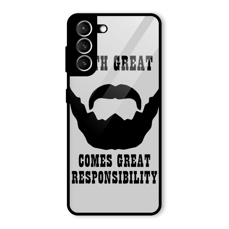 Great Beard Great Responsibility Glass Back Case for Galaxy S21 5G