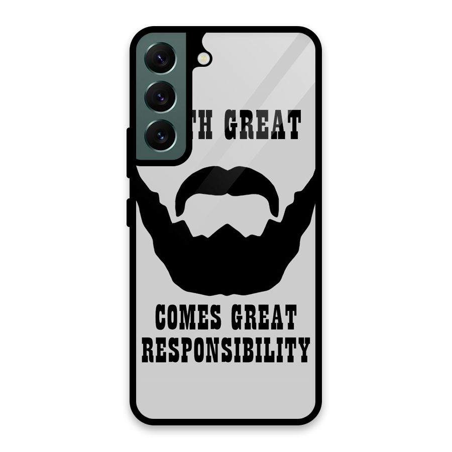 Great Beard Great Responsibility Glass Back Case for Galaxy S22 5G