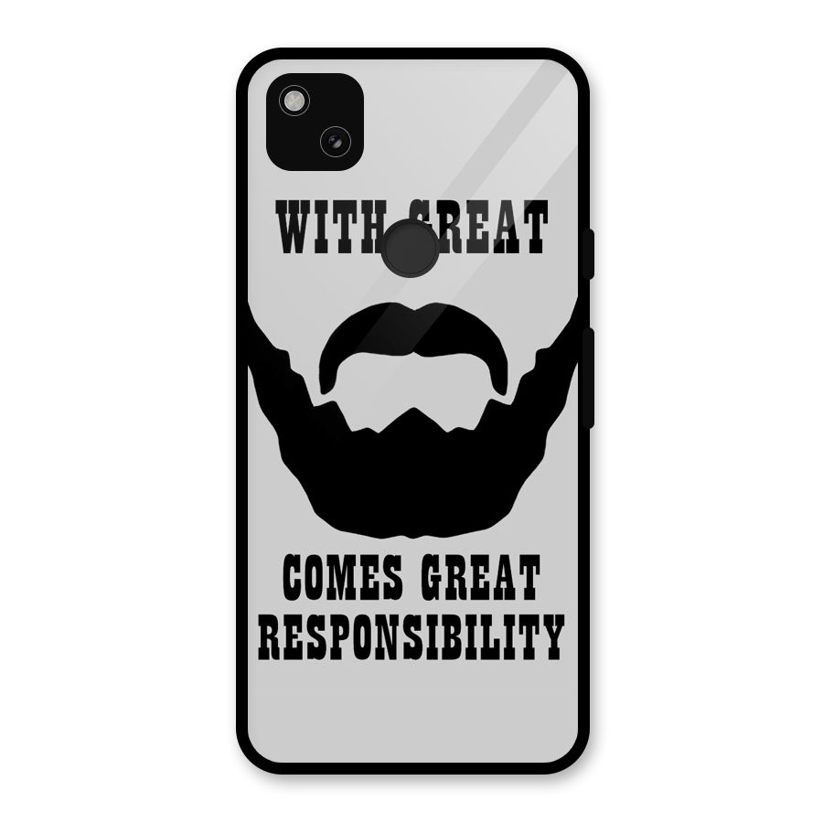 Great Beard Great Responsibility Glass Back Case for Google Pixel 4a