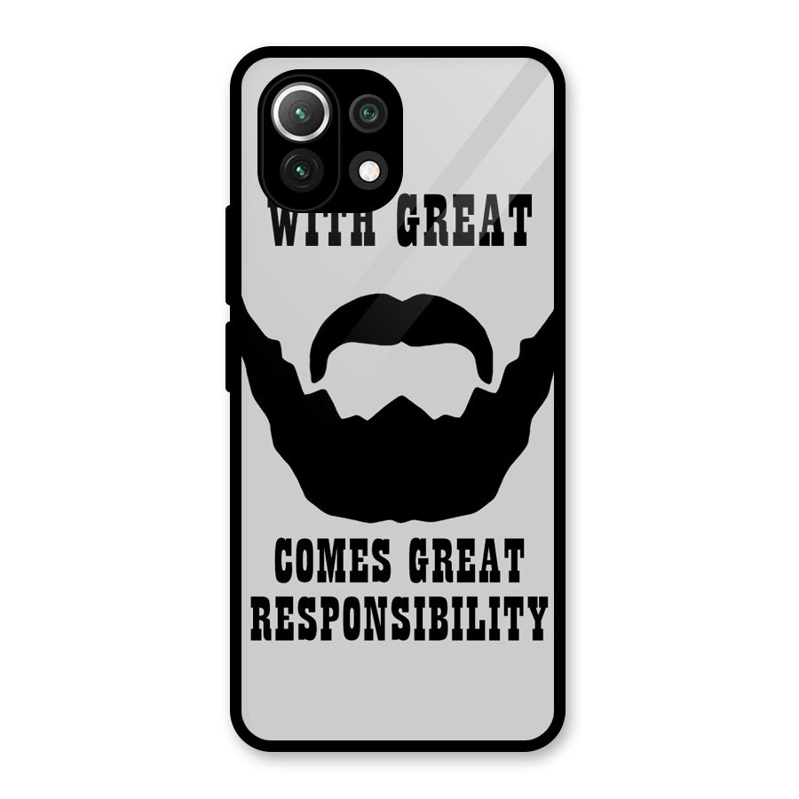 Great Beard Great Responsibility Glass Back Case for Mi 11 Lite