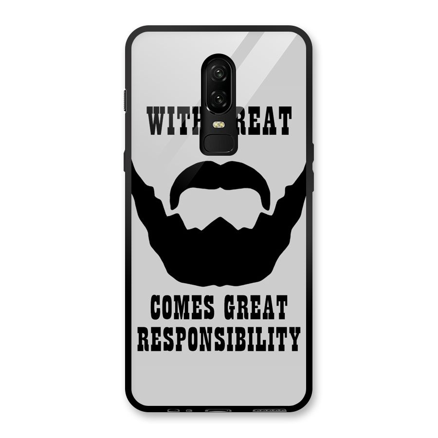Great Beard Great Responsibility Glass Back Case for OnePlus 6