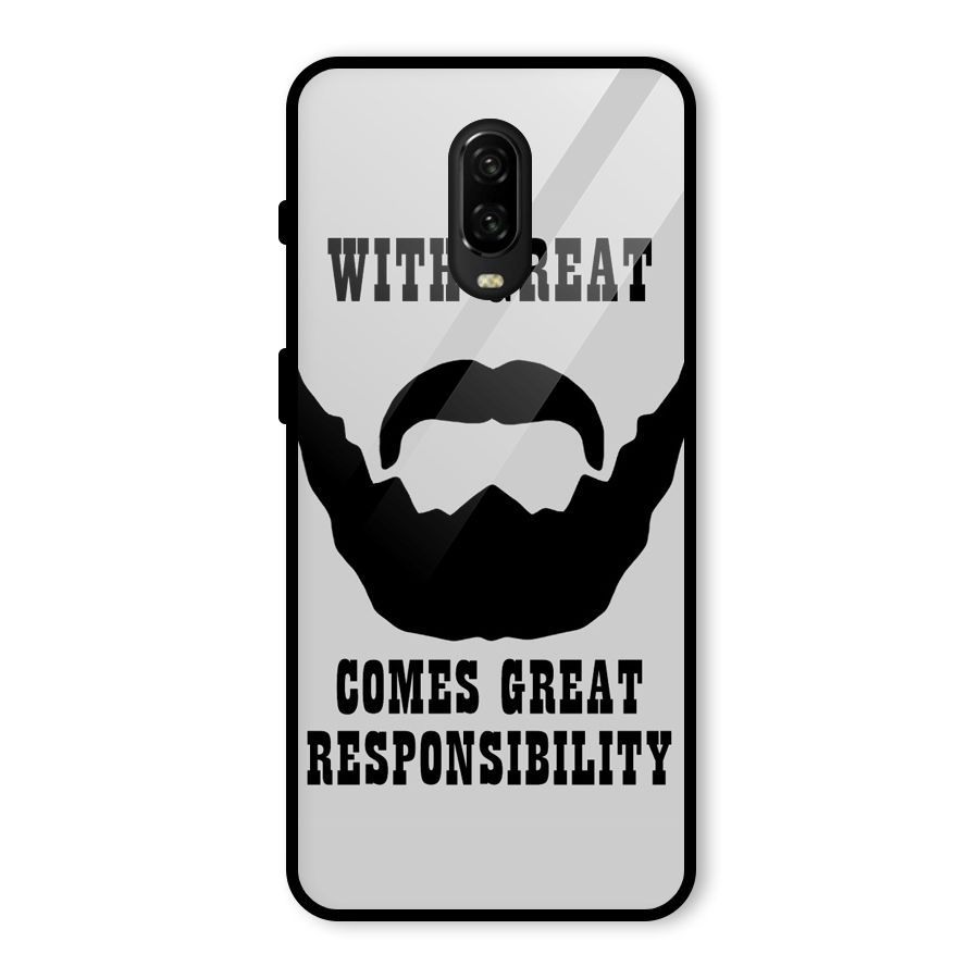 Great Beard Great Responsibility Glass Back Case for OnePlus 6T