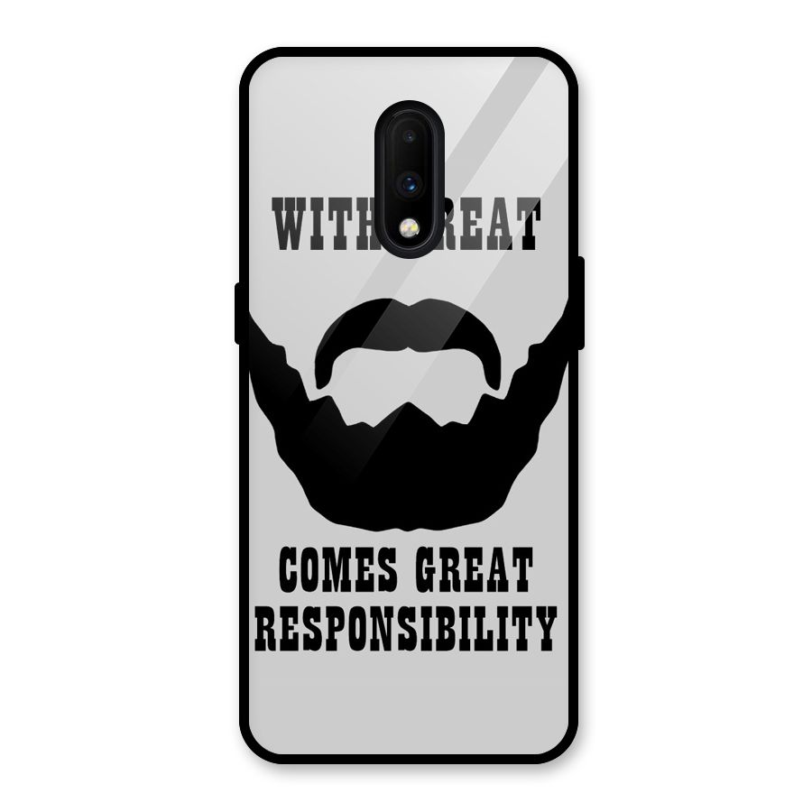 Great Beard Great Responsibility Glass Back Case for OnePlus 7