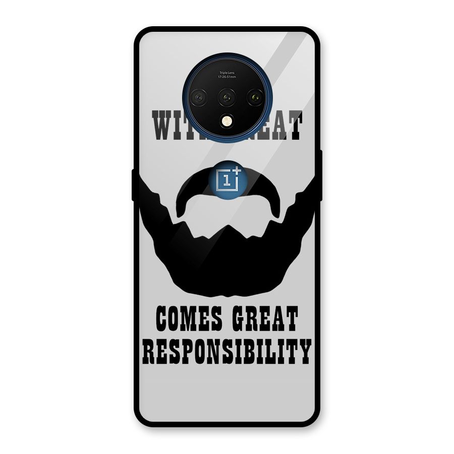 Great Beard Great Responsibility Glass Back Case for OnePlus 7T