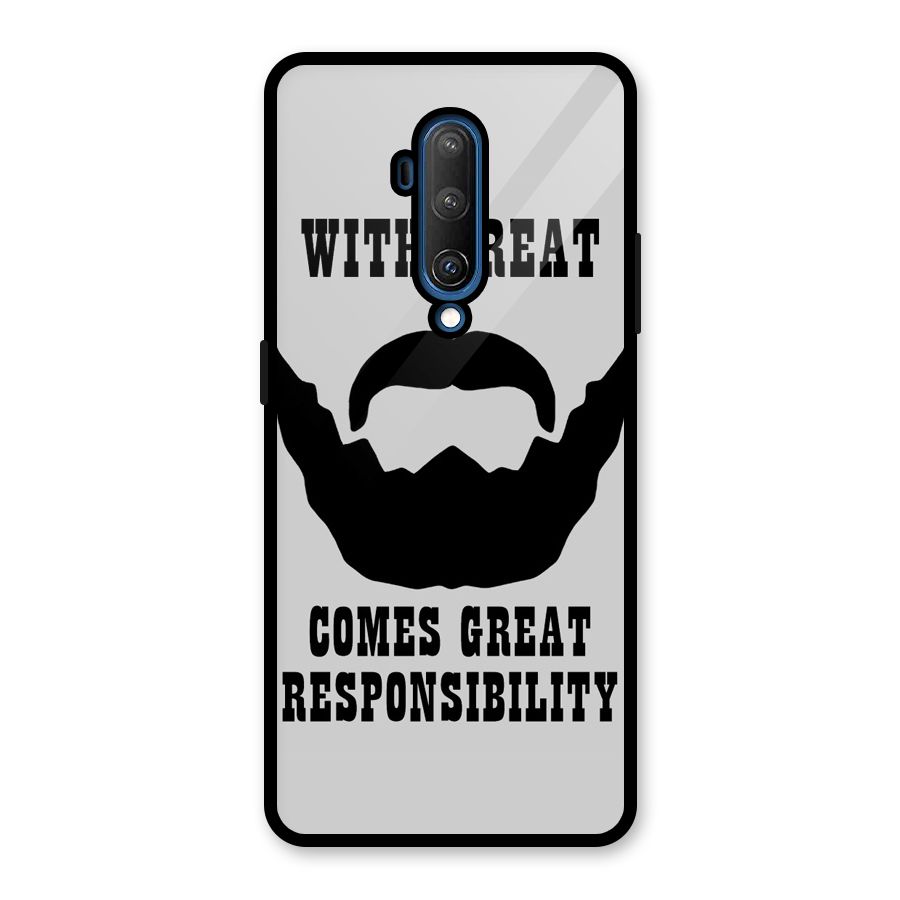 Great Beard Great Responsibility Glass Back Case for OnePlus 7T Pro