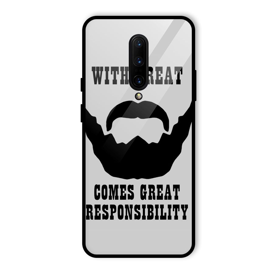 Great Beard Great Responsibility Glass Back Case for OnePlus 7 Pro