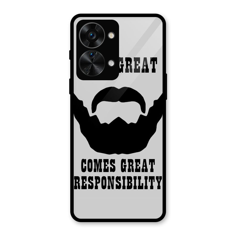 Great Beard Great Responsibility Glass Back Case for OnePlus Nord 2T